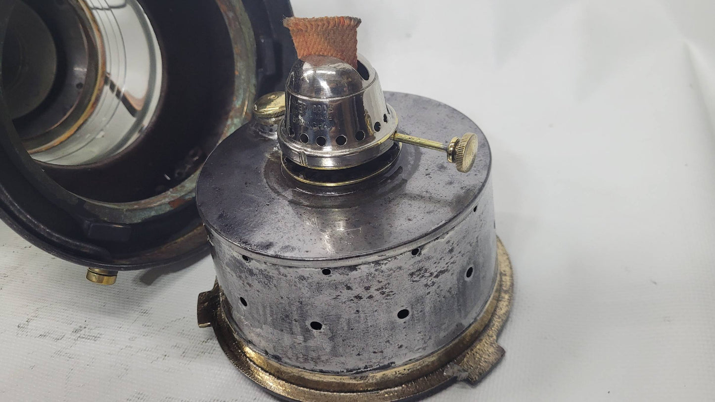 Polished Steel Ship’s Anchor Lantern with Oil Burner