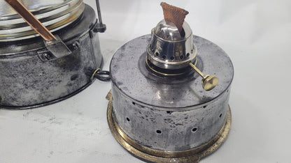 Polished Steel Ship’s Anchor Lantern with Oil Burner