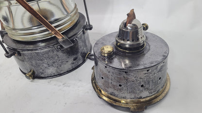 Polished Steel Ship’s Anchor Lantern with Oil Burner