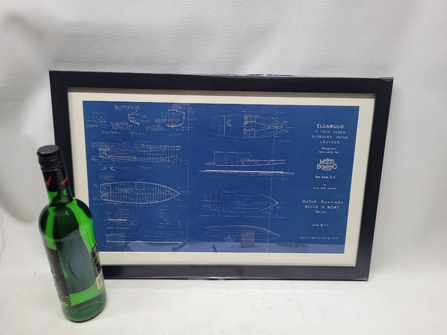 Boat Blueprint of the "Elcarujo" from Motor Boating Publications