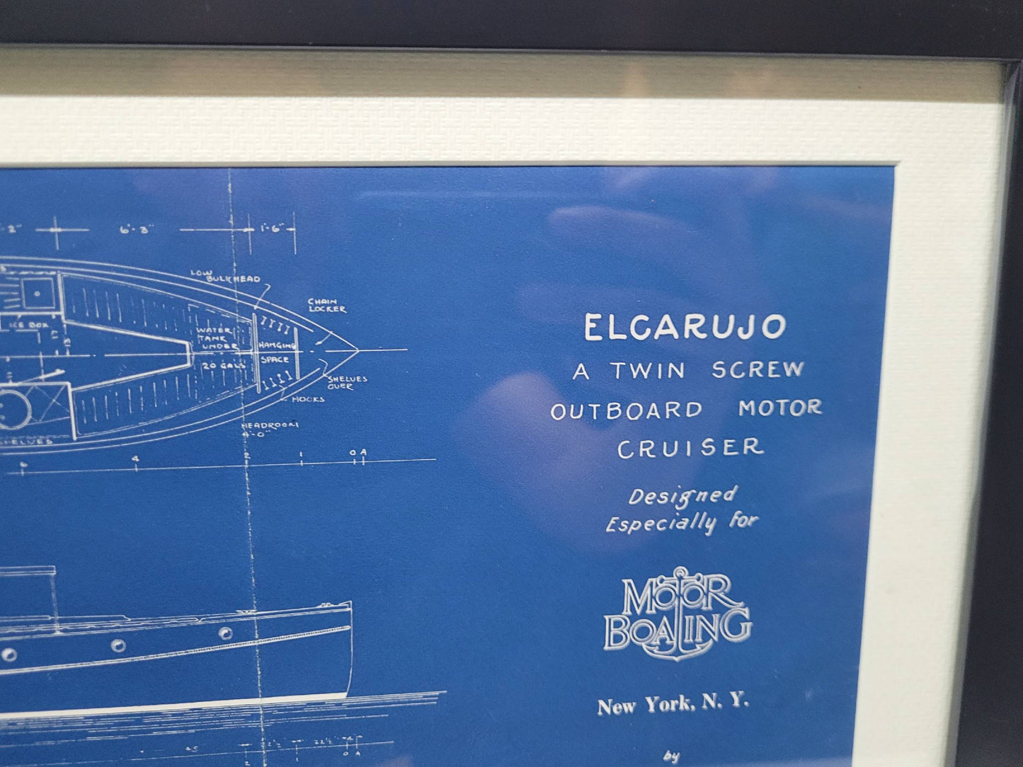 Boat Blueprint of the "Elcarujo" from Motor Boating Publications