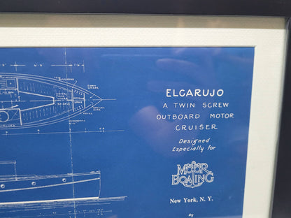 Boat Blueprint of the "Elcarujo" from Motor Boating Publications