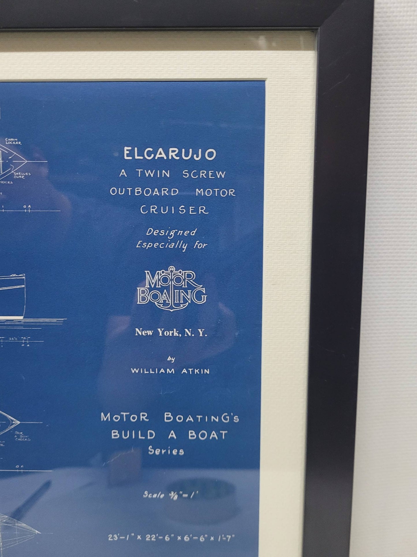 Boat Blueprint of the "Elcarujo" from Motor Boating Publications
