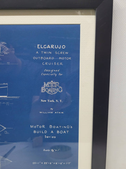 Boat Blueprint of the "Elcarujo" from Motor Boating Publications