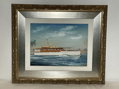Trumpy Yacht Marylin Painting by John Austin Taylor