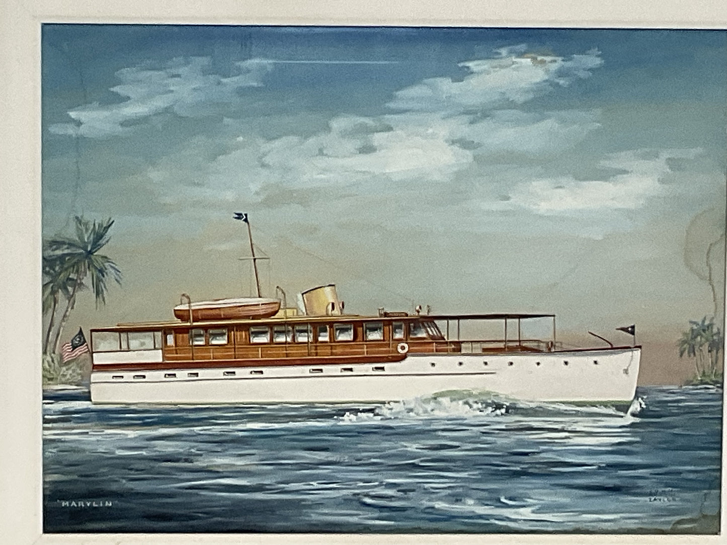 Trumpy Yacht Marylin Painting by John Austin Taylor
