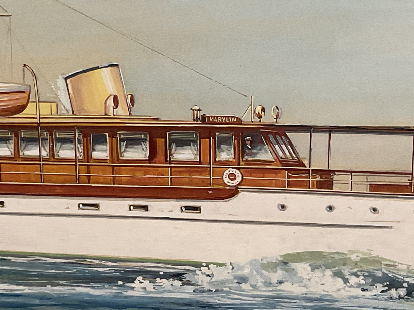 Trumpy Yacht Marylin Painting by John Austin Taylor