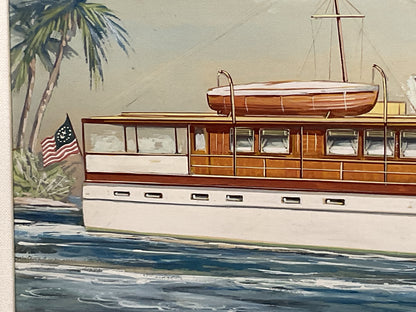Trumpy Yacht Marylin Painting by John Austin Taylor