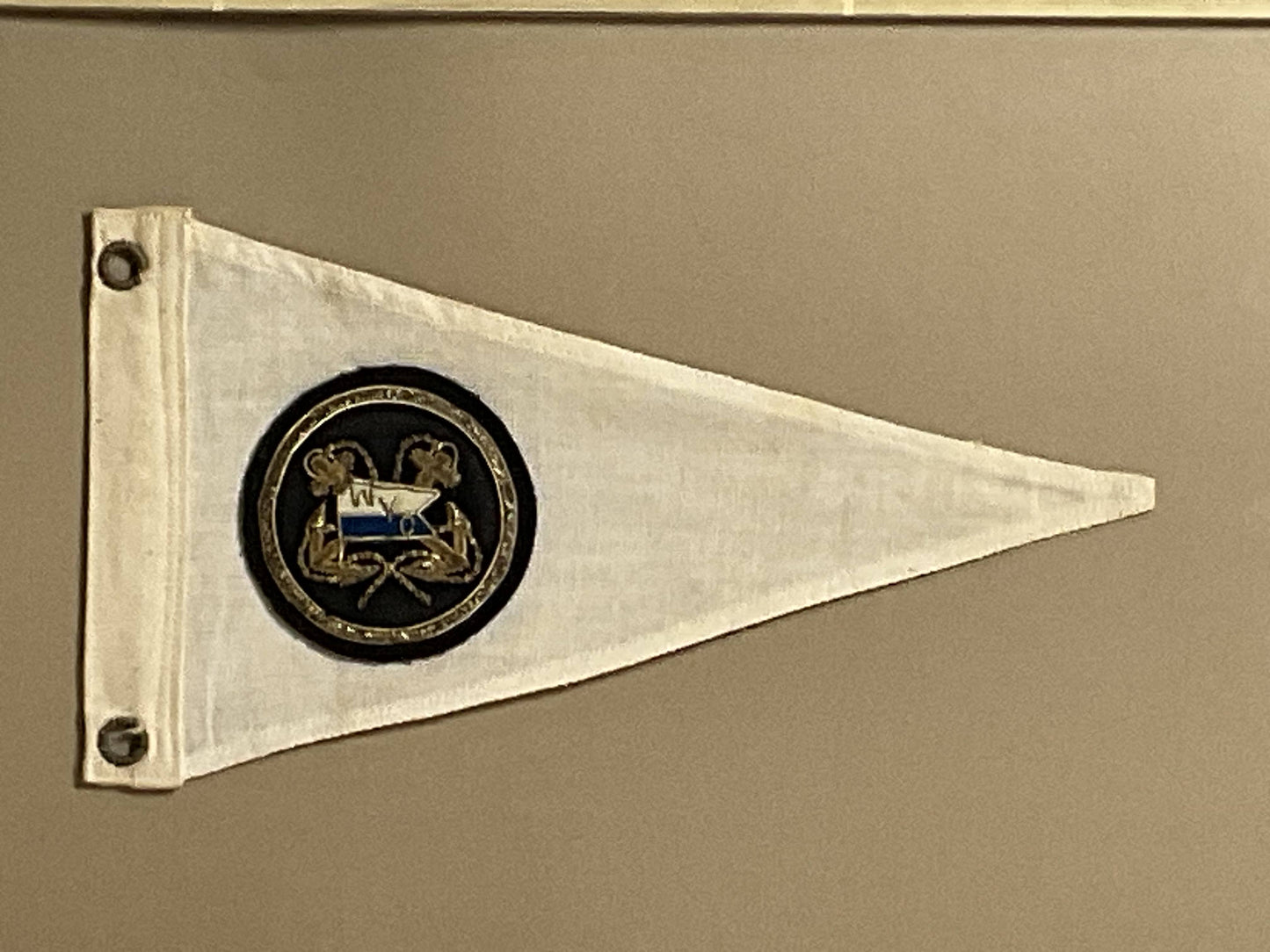 Framed Nautical Flag with Yacht Club Badge