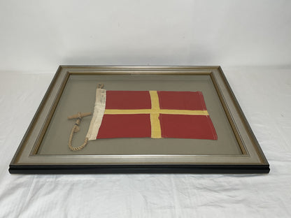 Framed International Code of Signals Romeo (R) Linen Flag