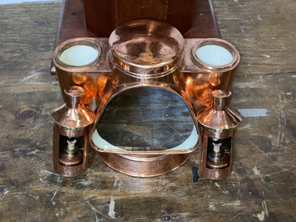 Outstanding Ship's Binnacle Mounted with a Ship's Wheel