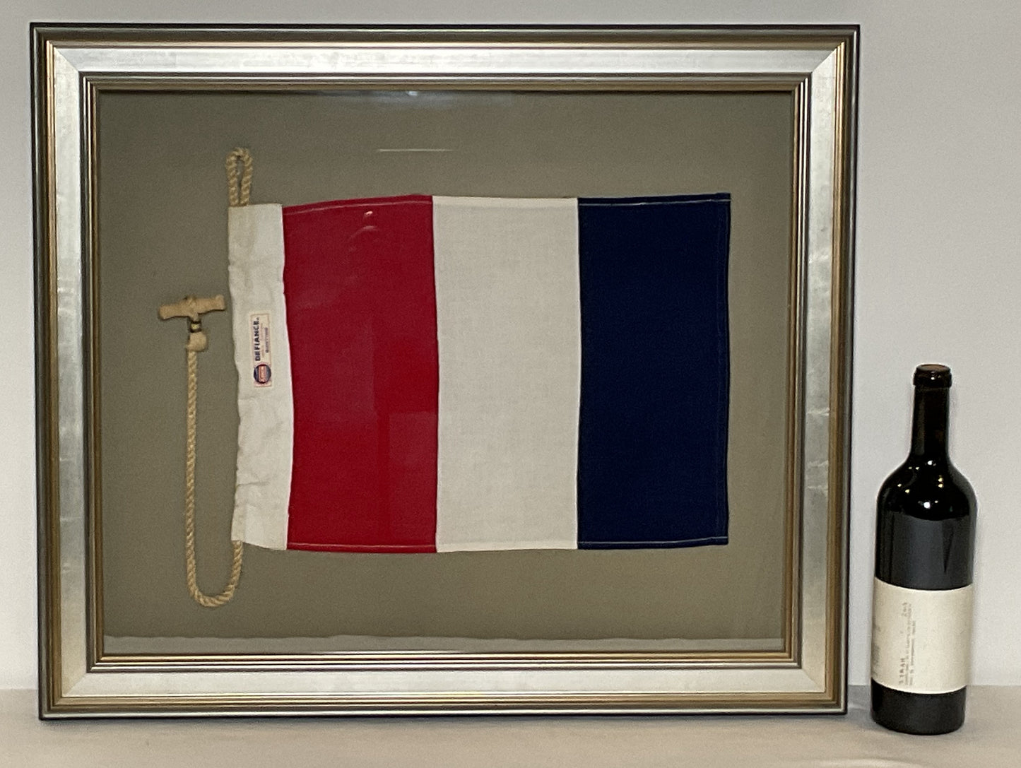Framed International Code of Signals Tango (T) Linen Flag