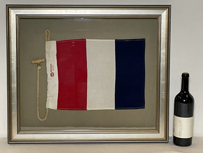 Framed International Code of Signals Tango (T) Linen Flag