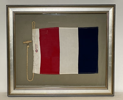 Framed International Code of Signals Tango (T) Linen Flag