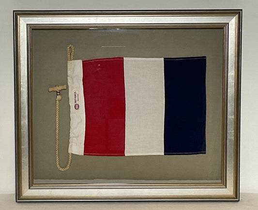 Framed International Code of Signals Tango (T) Linen Flag