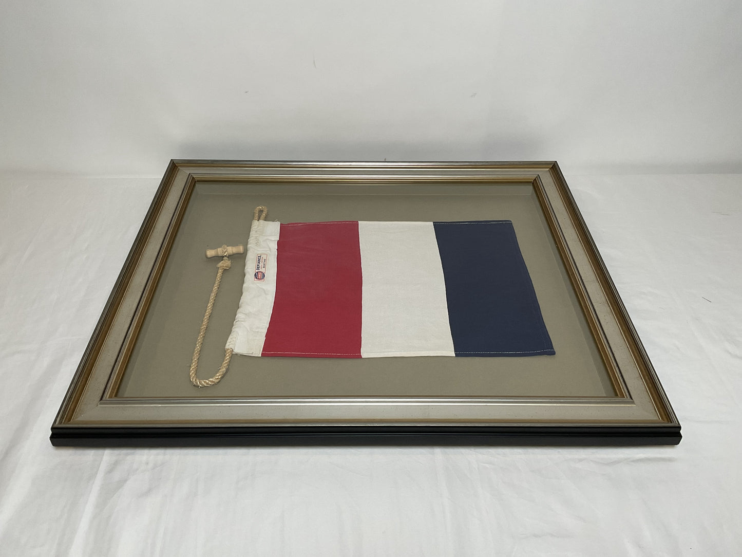 Framed International Code of Signals Tango (T) Linen Flag