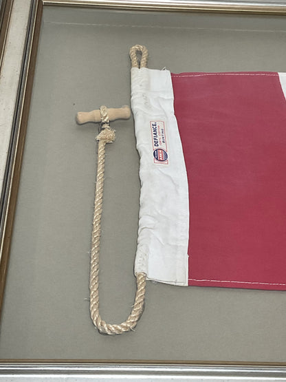 Framed International Code of Signals Tango (T) Linen Flag