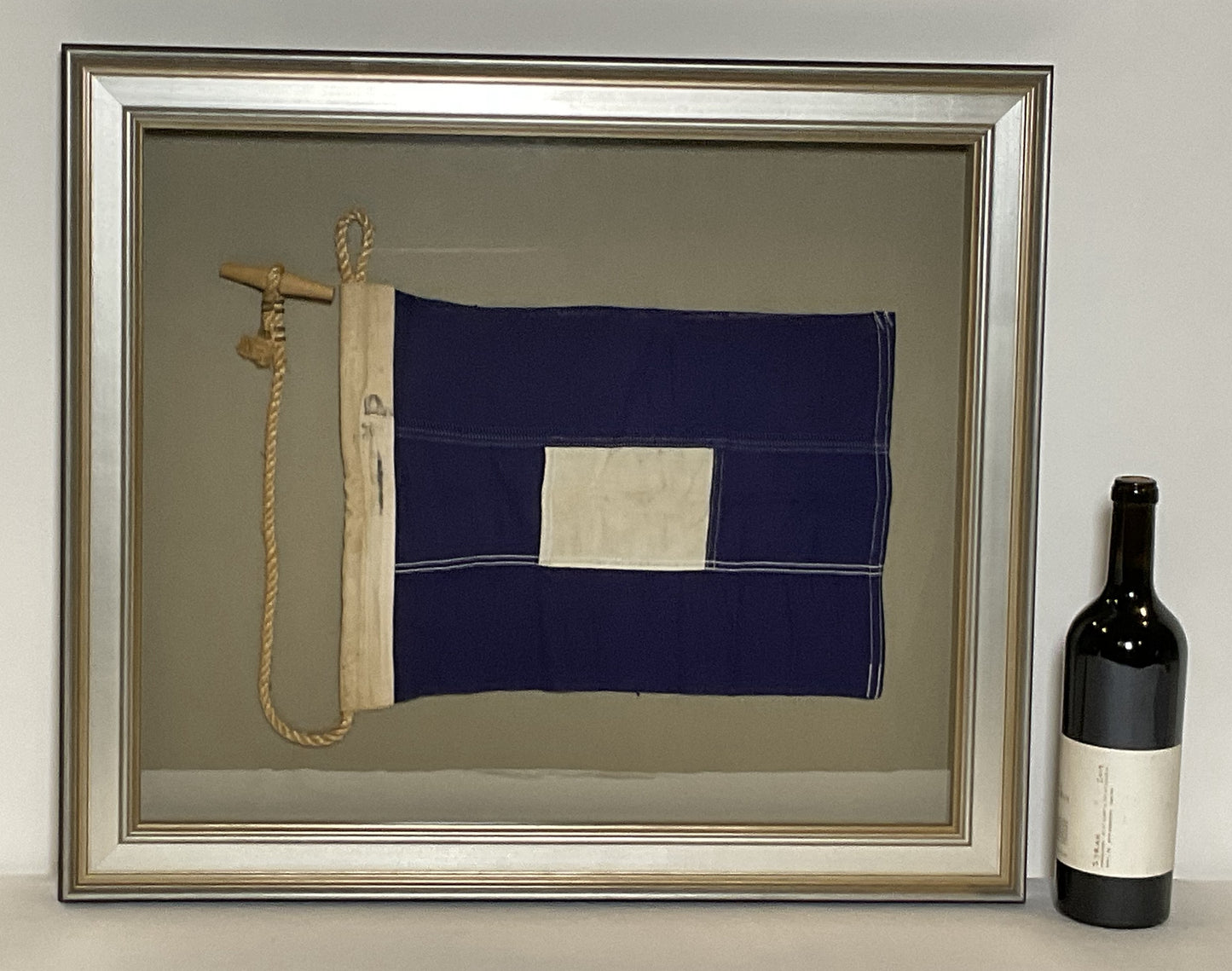 Framed International Code of Signals Papa (P) Linen Flag