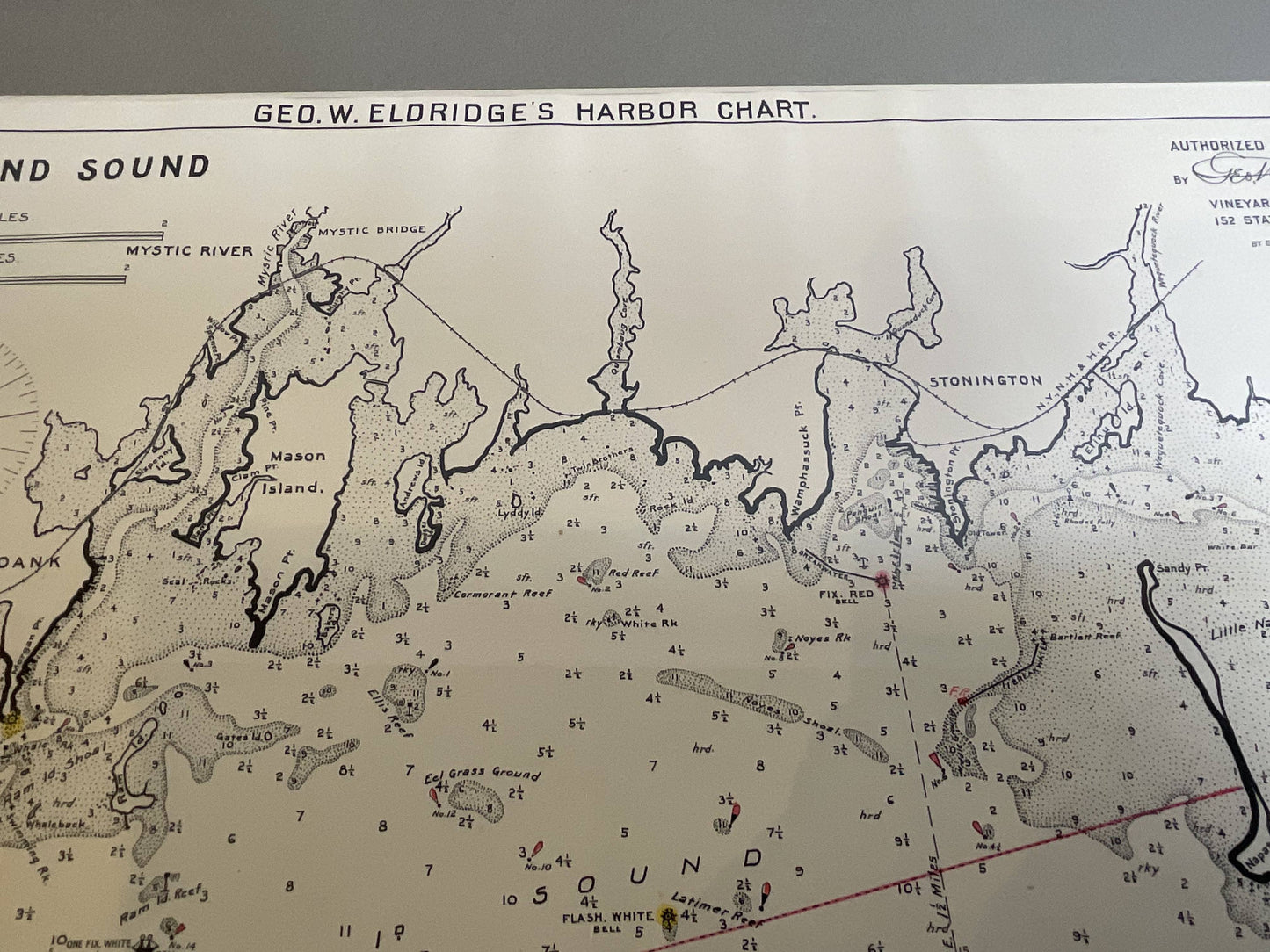 Mariners Chart of Fishers Island Sound by George Eldridge 1901