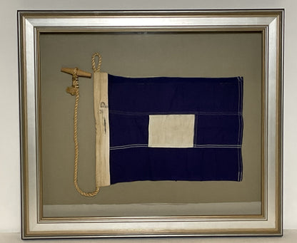 Framed International Code of Signals Papa (P) Linen Flag