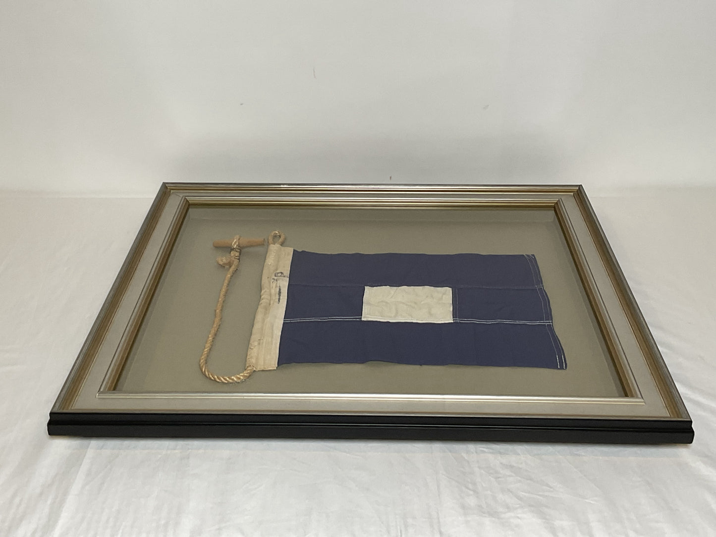Framed International Code of Signals Papa (P) Linen Flag