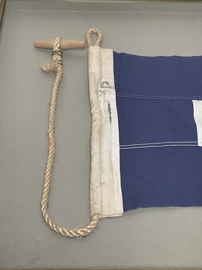 Framed International Code of Signals Papa (P) Linen Flag
