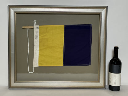 Framed International Code of Signals Kilo (K) Linen Flag