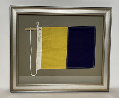 Framed International Code of Signals Kilo (K) Linen Flag