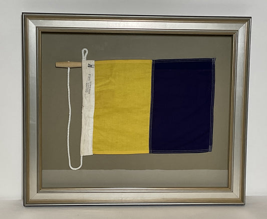 Framed International Code of Signals Kilo (K) Linen Flag