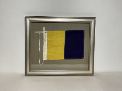 Framed International Code of Signals Kilo (K) Linen Flag