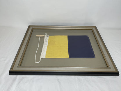 Framed International Code of Signals Kilo (K) Linen Flag