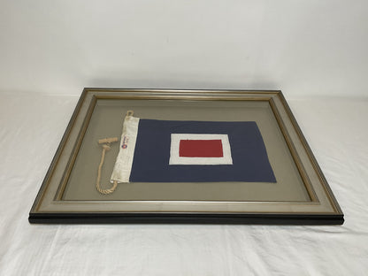 Framed International Code of Signals Whiskey (W) Linen Flag