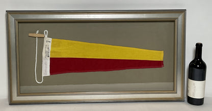 Framed International Code of Signals Numeral Pennant 7 Linen Flag