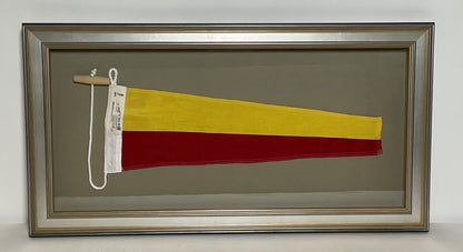 Framed International Code of Signals Numeral Pennant 7 Linen Flag