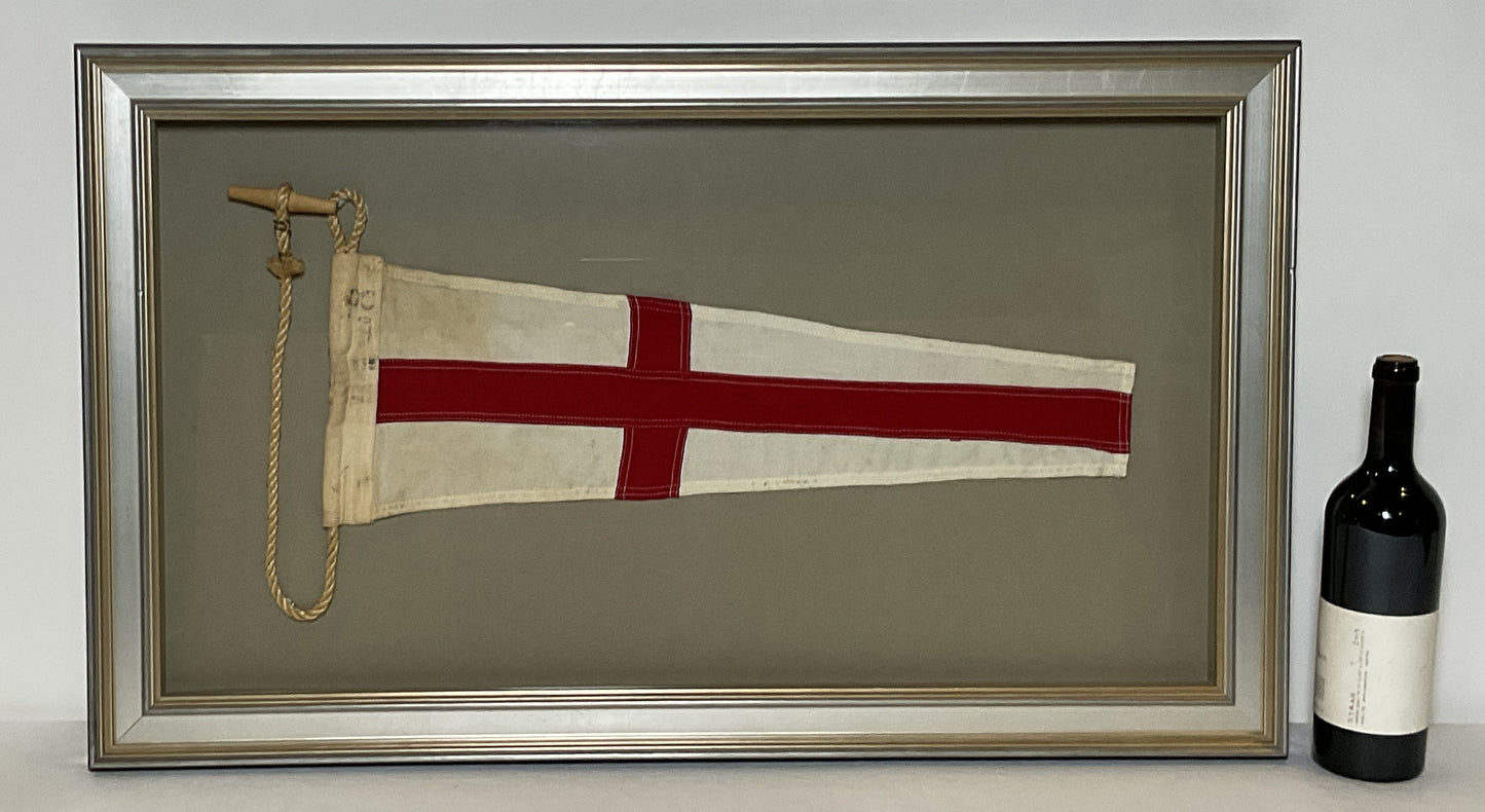 Framed International Code of Signals Numeral Pennant 8 Linen Flag