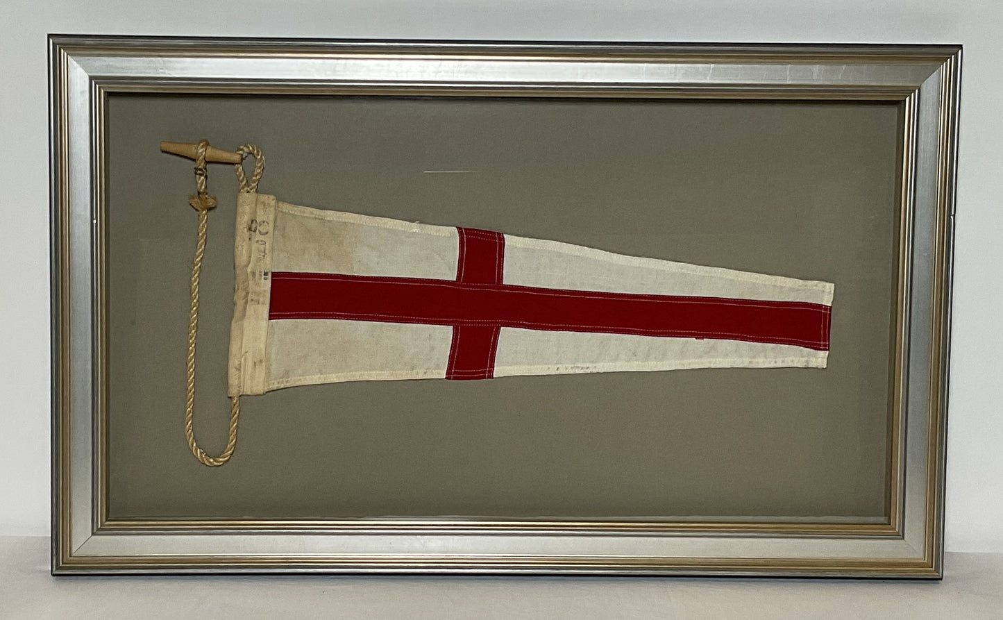 Framed International Code of Signals Numeral Pennant 8 Linen Flag