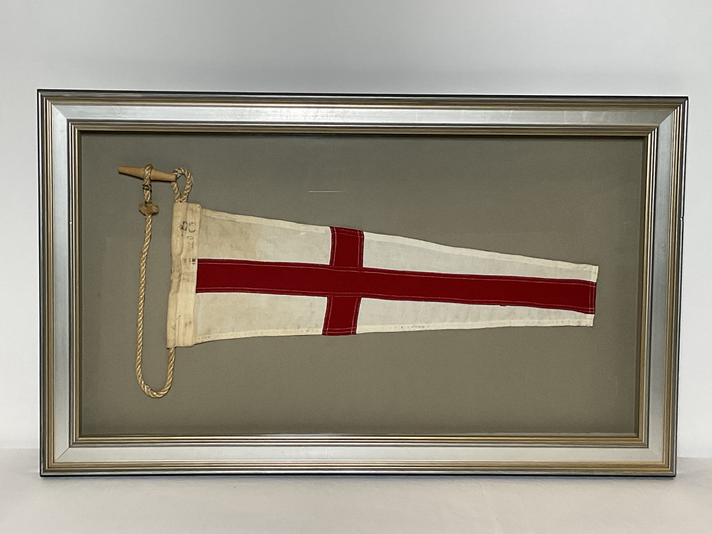 Framed International Code of Signals Numeral Pennant 8 Linen Flag