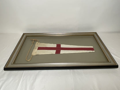 Framed International Code of Signals Numeral Pennant 8 Linen Flag