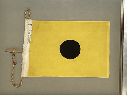 Framed International Code of Signals India (I) Linen Flag