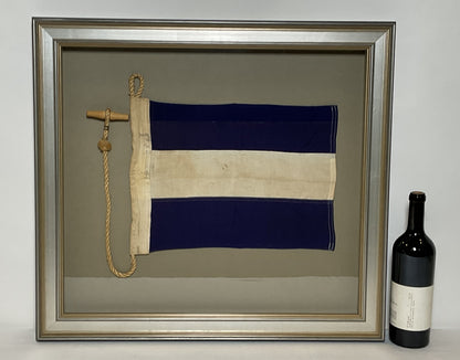 Framed International Code of Signals Juliet (J) Linen Flag