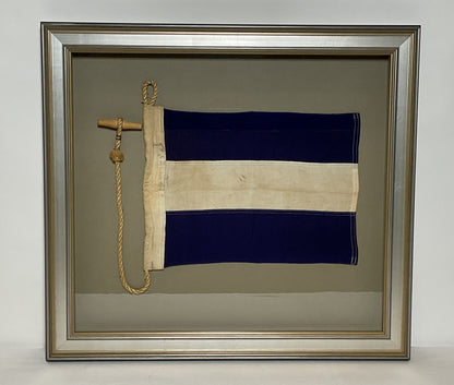 Framed International Code of Signals Juliet (J) Linen Flag