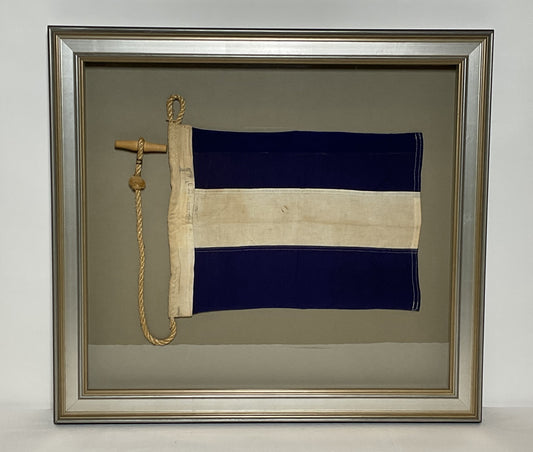 Framed International Code of Signals Juliet (J) Linen Flag