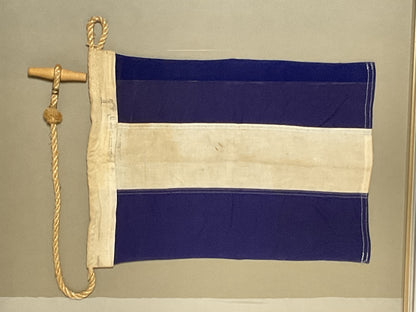 Framed International Code of Signals Juliet (J) Linen Flag