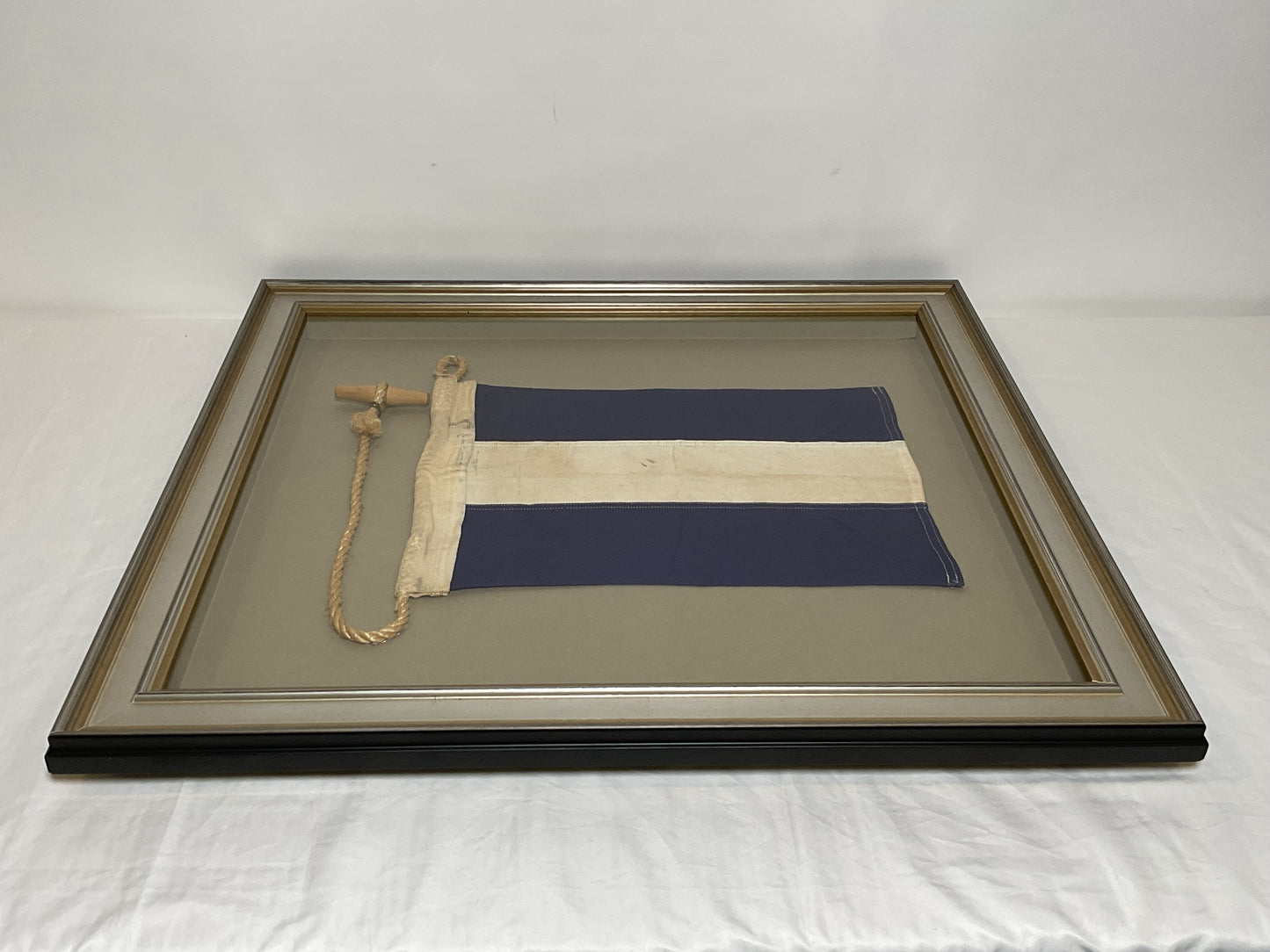 Framed International Code of Signals Juliet (J) Linen Flag