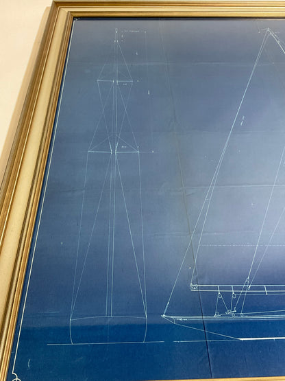 Rare Yacht Blueprints for the Sloop "Shadow"