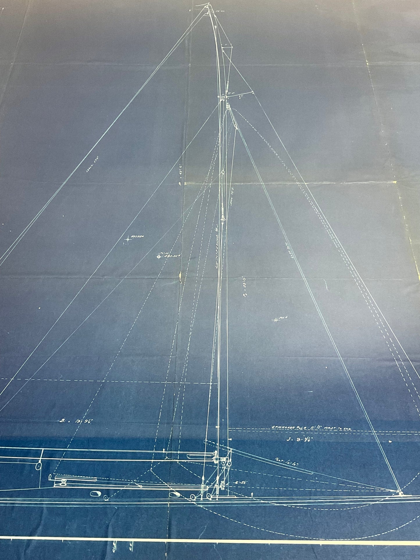 Rare Yacht Blueprints for the Sloop "Shadow"