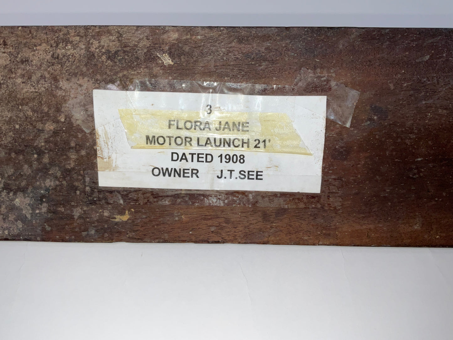 Antique Half Hull Model of the Motor Launch Flora Jane