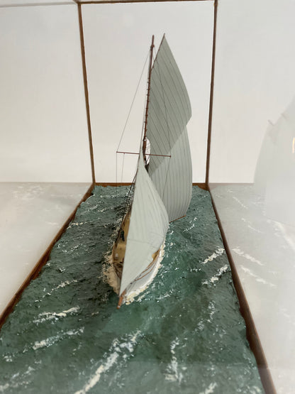 Miniature Ship Model of the Sailing Ketch Irene
