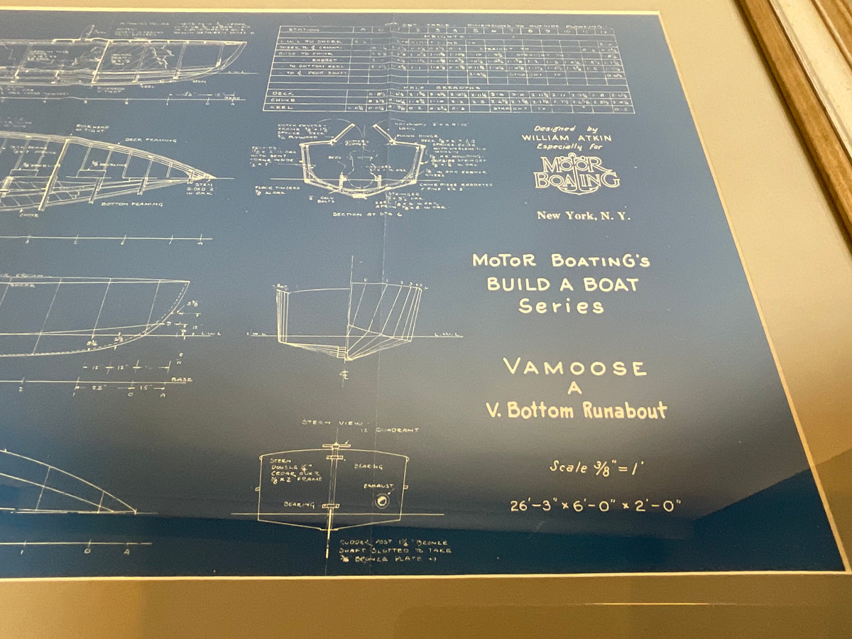 Boat Blueprint of the Runabout Vamoose – Lannan Gallery