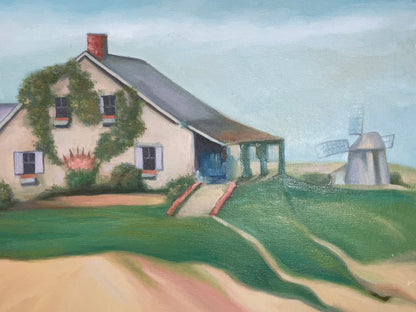 Large Oil on Canvas of a Motor Yacht with Guests